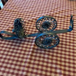Vintage Wrought Iron ornate Wine bottle holder